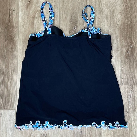 Profile by Gottex Women's Pinwheel Scoop Neck Shirred Underwire Tankini Swim Top - Picture 4 of 4